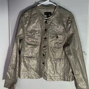 Dana Buchman Metallic Jean Jacket